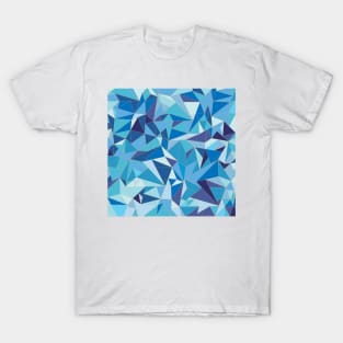 Blue Geometric Crystal Pattern T-Shirt